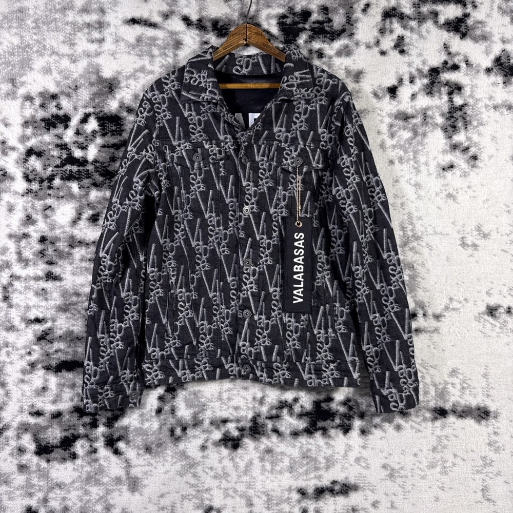 New Valabasas Jacket Adult‎ Size Small Embroidered All Over Black Y2k Street
